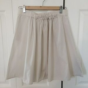 J. Crew Off-White Striped Cotton Skirt Size Small